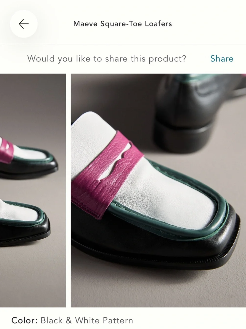 Anthropologie Maeve Square-Toe Loafers - Picture 3 of 5